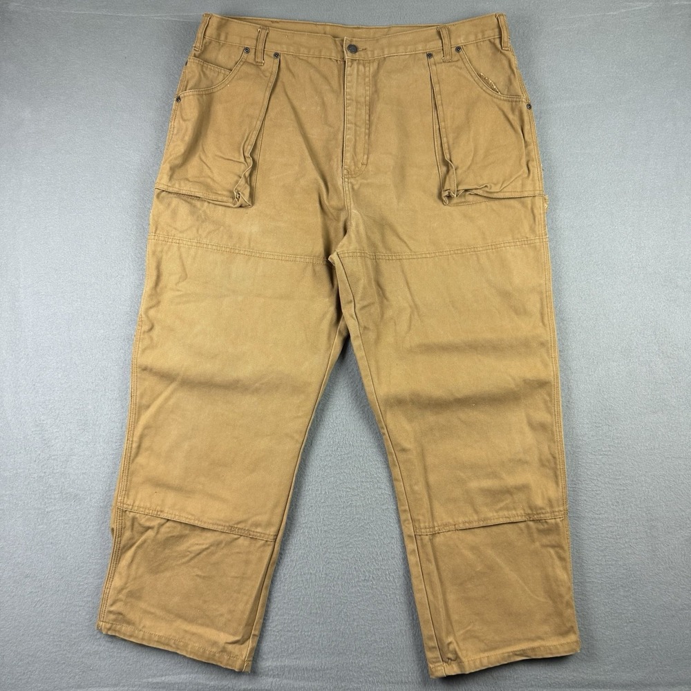 Dickies Duck Canvas Pants 42x28* Brown Carpenter Double‎ Knee Workwear